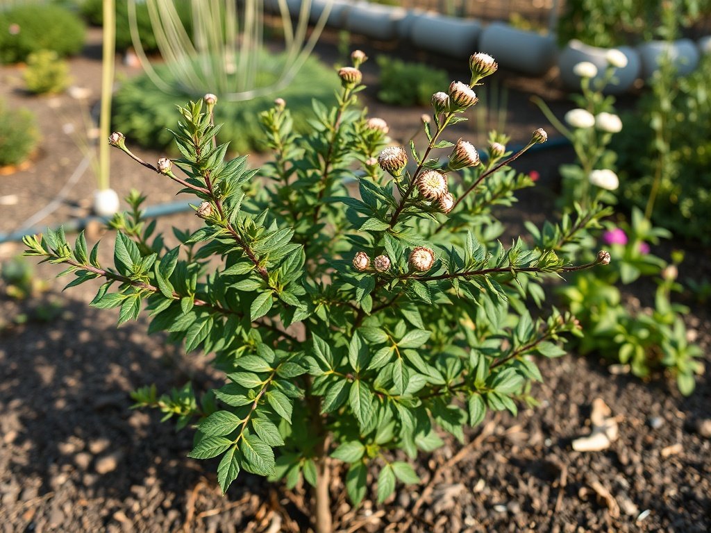 Monnikspeperstruik in een tuin met frisse snoei en natuurlijk ochtendlicht.